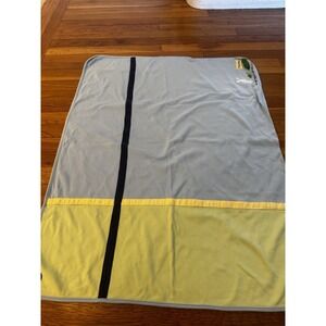 Vintage Gymboree Turtle Rabbit Baby Blanket Blue White Green Tortoise Hare 2001